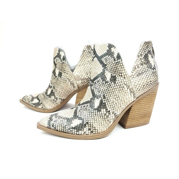 Steve Madden Camryn Snake Print Leather Bootie Heel Boots Size 10 $149 - Picture 1 of 9